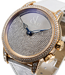 Caligula Rose Gold with Diamond Case & Dial  on White Strap - Limited Edition of 69pcs