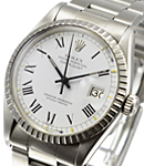 Datejust in Steel 36mm with White Gold Fluted Bezel on Oyster Bracelet