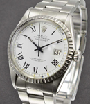 Datejust in Steel 36mm with White Gold Fluted Bezel on Oyster Bracelet