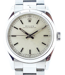 Oyster Perpetual No Date in Steel with Domed Bezel on Oyster Bracelet with Silver Stick Dial