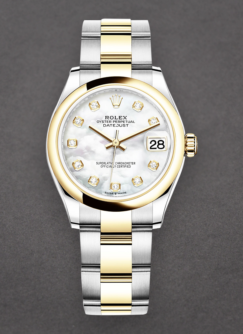 Rolex Unworn Datejust 31mm in Steel with Yellow Gold Domed Bezel