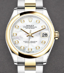 Datejust 31mm in Steel with Yellow Gold Domed Bezel on Oyster Bracelet with MOP Diamond Dial