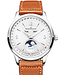 Master Calendar 40mm in Steel on Tan Calfskin Leather Strap with Silver Dial