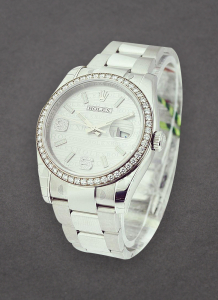 Pre-Owned Rolex 116244 Datejust 36mm in Steel with White Gold Diamond Bezel 116244