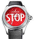 Bubble 42mm Automatic in Steel on Black Composite Strap with Red Dial