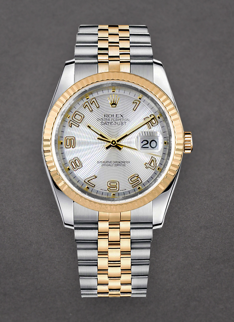 Pre-Owned Rolex Datejust 36mm in Steel with Yellow Gold Fluted Bezel