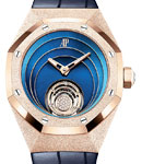 Royal Oak Concept Flying Tourbillon in Frosted Rose Gold on Blue Croc Strap with Blue Dial