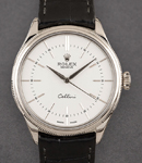 Cellini Time in White Gold on Black Crocodile Leather Strap with White Stick Dial