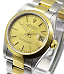 DateJust 31mm Steel and Yellow Gold - Domed Bezel on 2- Tone Oyster Bracelet with Champagne Stick Dial