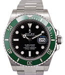 41mm Submariner Starbucks with Date in Steel on Oyster Bracelet with Black Dial and Green Ceramic Bezel