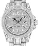 GMT Master II 40mm in White Gold with Baguette Diamond Bezel on Pave Diamond Oyter Bracelet with Pave Diamond Dial