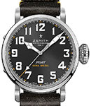 Pilot Type 20 40mm Automatic in Steel on Black Calfskin Leather Strap with Grey Arabic Dial