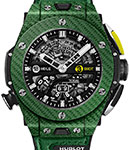 Big Bang Unico Green 45mm in Carbon Fiber on Green and Black  Strap with Skeleton Dial