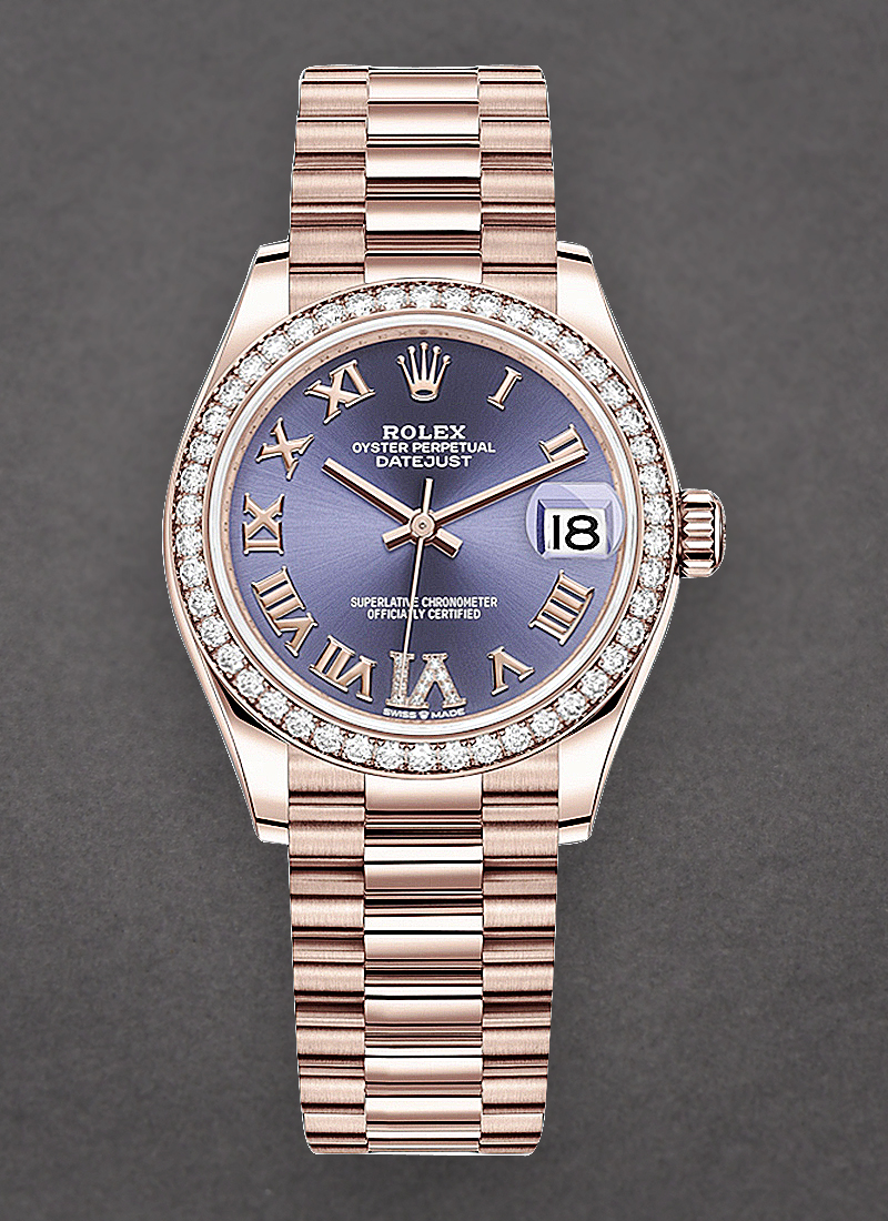 Rolex Unworn Datejust 31mm in Rose Gold with Dimoand Bezel