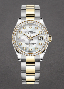 Rolex Unworn 278383rbr-0027 Mid Size 31mm Datejust in Steel with Yellow Gold Diamond Bezel 278383rbr-0027