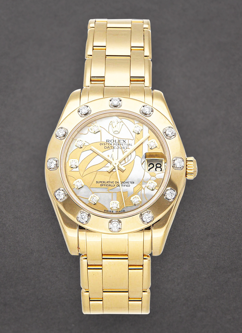 Pre-Owned Rolex Masterpiece Lady's with Yellow Gold 12 Diamond Bezel