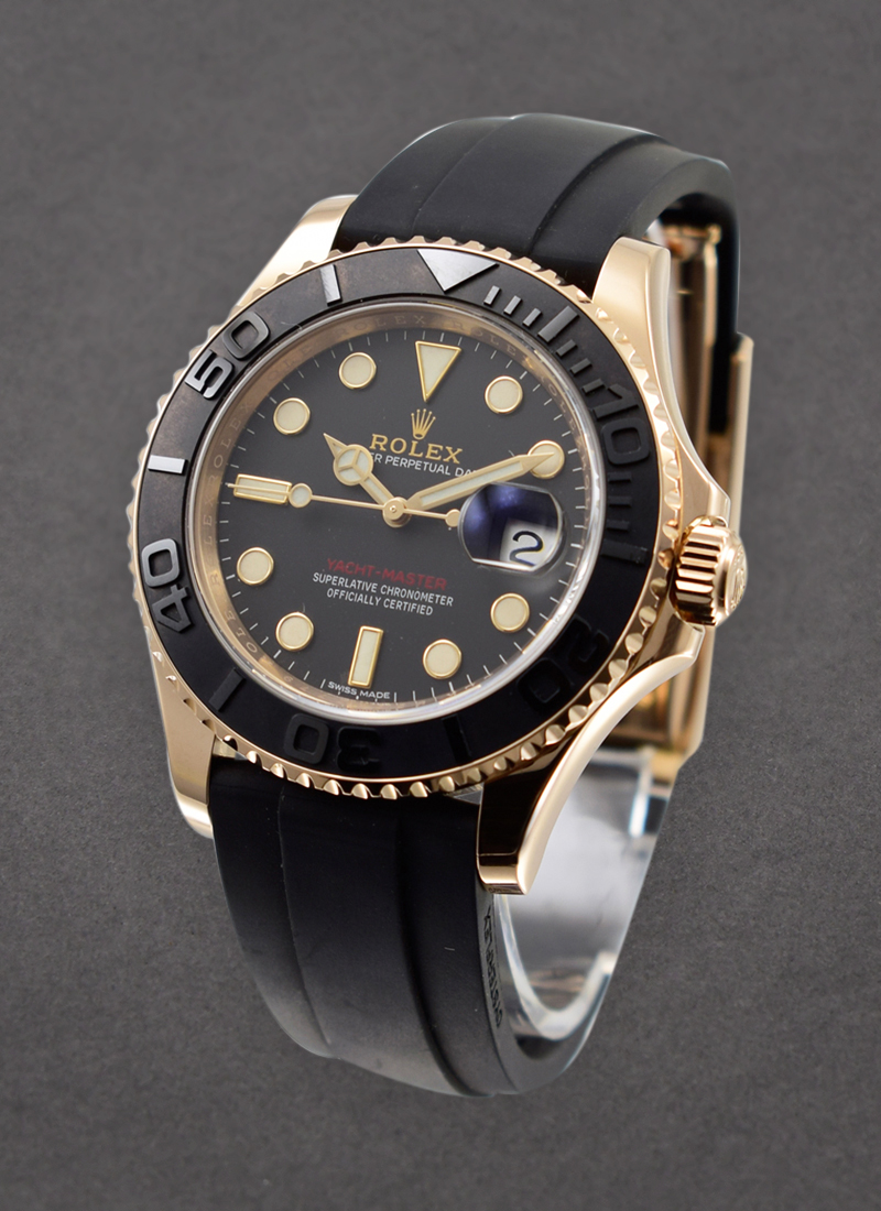 Rolex Unworn Yachtmaster 40mm in Rose Gold with Black Bezel 