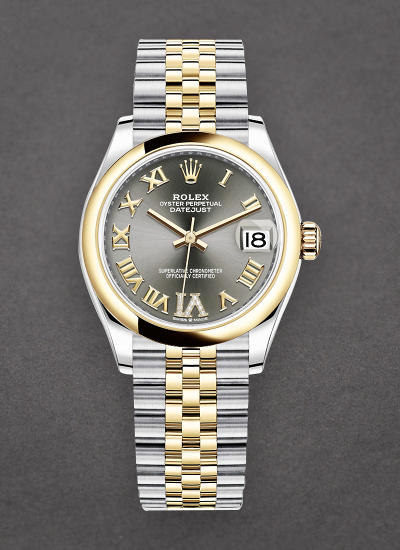 Rolex Unworn Datejust 31mm in Steel with Yellow Gold Domed Bezel