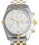 Chronomat Men's Chronograph in 2-Tone on Steel and Yellow Gold Bracelet with White Arabic Dial