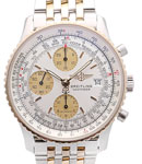 Navitimer II Old Chrono in Steel with Yellow Gold Bezel on Bracelet with Silver Stick Dial