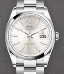 Datejust 36mm in Steel with Domed Bezel on Oyster Bracelet with Silver Index Dial