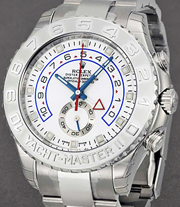 Yacht-Master II  in White Gold with Blue Hands on Oyster Bracelet with White Arabic Dial - Blue Hands