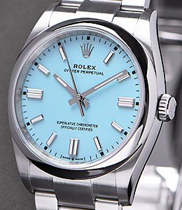 Oyster Perpetual No Date 36mm in Steel Ref 126000 on Oyster Bracelet with Turquoise Blue Dial