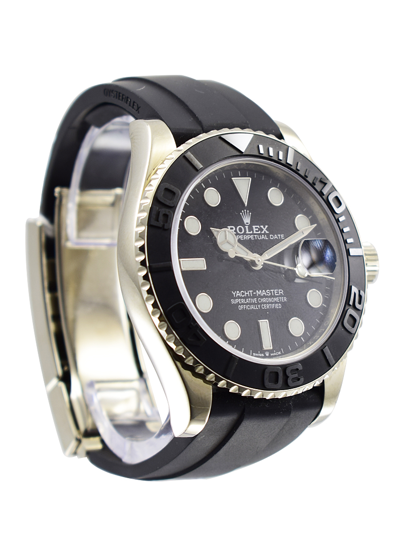 Rolex Yacht-Master White Gold Black Dial on Oysterflex 42mm