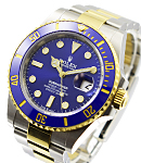 2-Tone 41mm Submariner with Blue Ceramic Bezel on Oyster Bracelet with Blue Dial