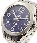 5 Time Zone Limited Edition in Titanium on Braclet with Blue Diamond Dial