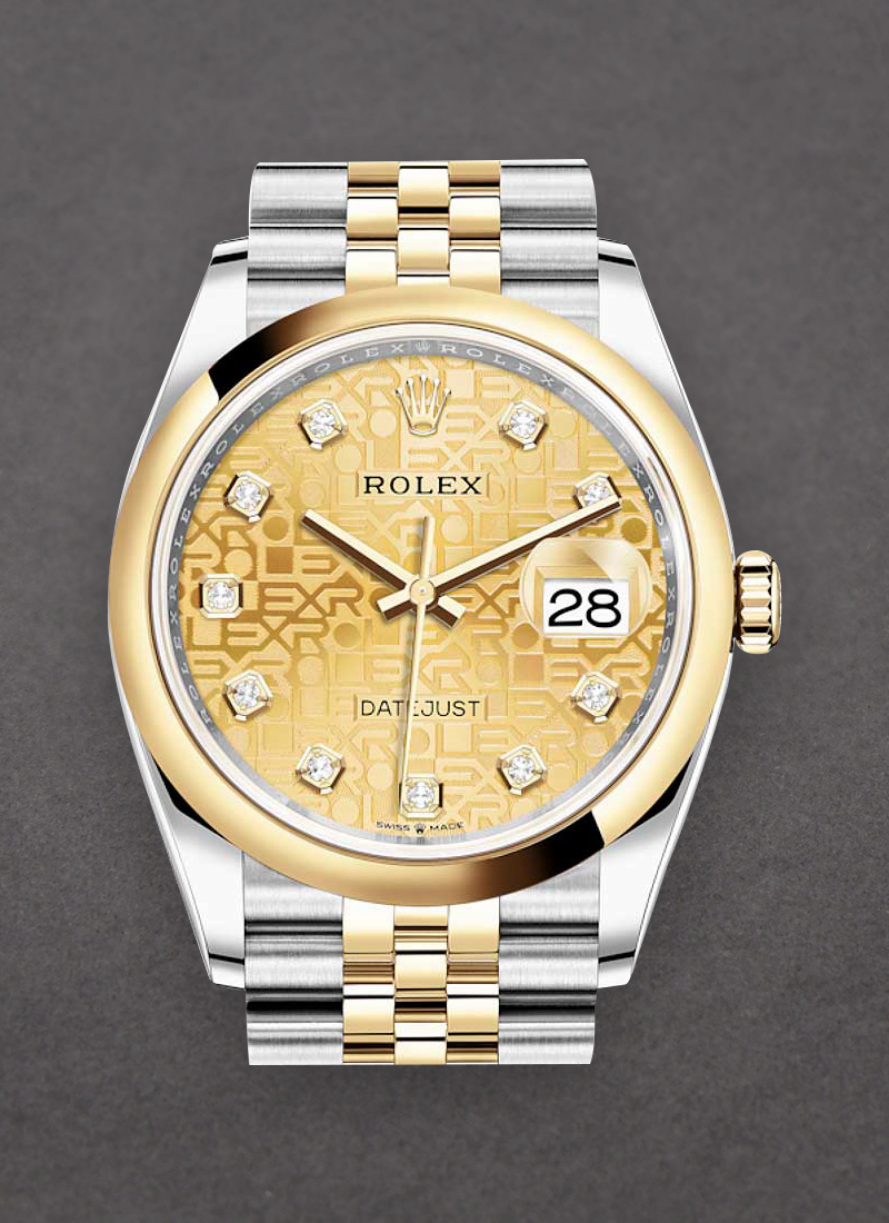 Rolex Unworn Datejust 36mm in Steel with Yellow Gold Smooth Bezel