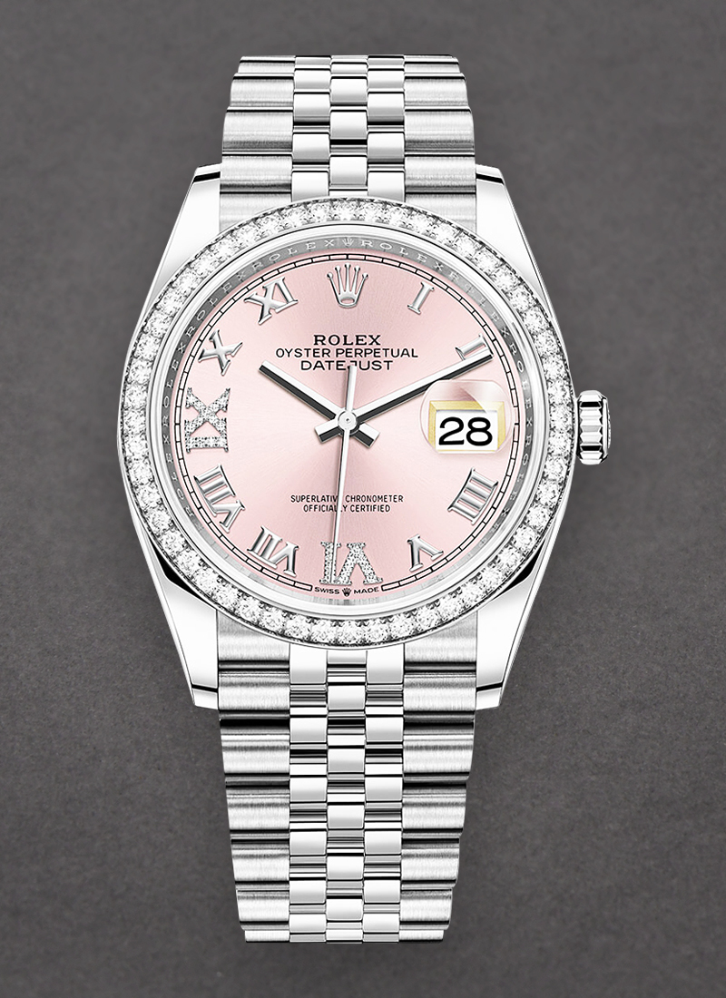 Rolex Unworn Datejust 36mm in Steel with Diamond Bezel