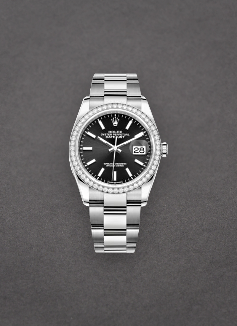 Rolex Unworn Datejust 36mm in Steel with Diamond Bezel