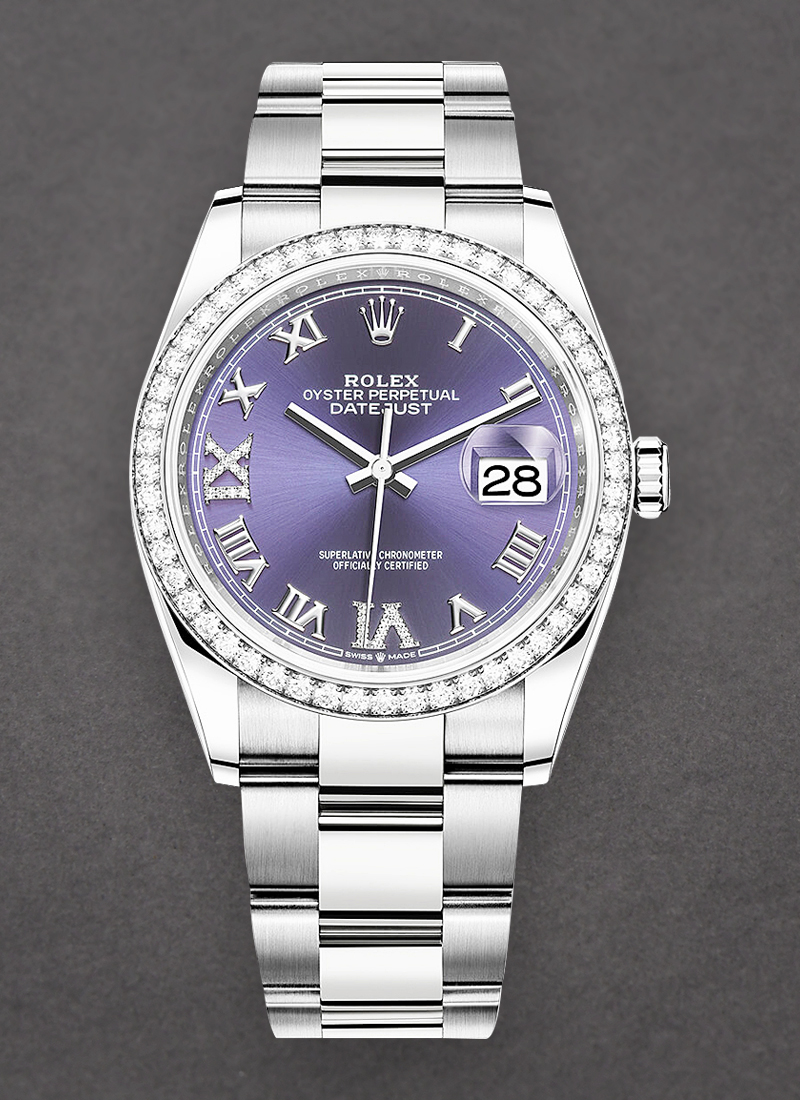 Rolex Unworn Datejust 36mm in Steel with Diamond Bezel