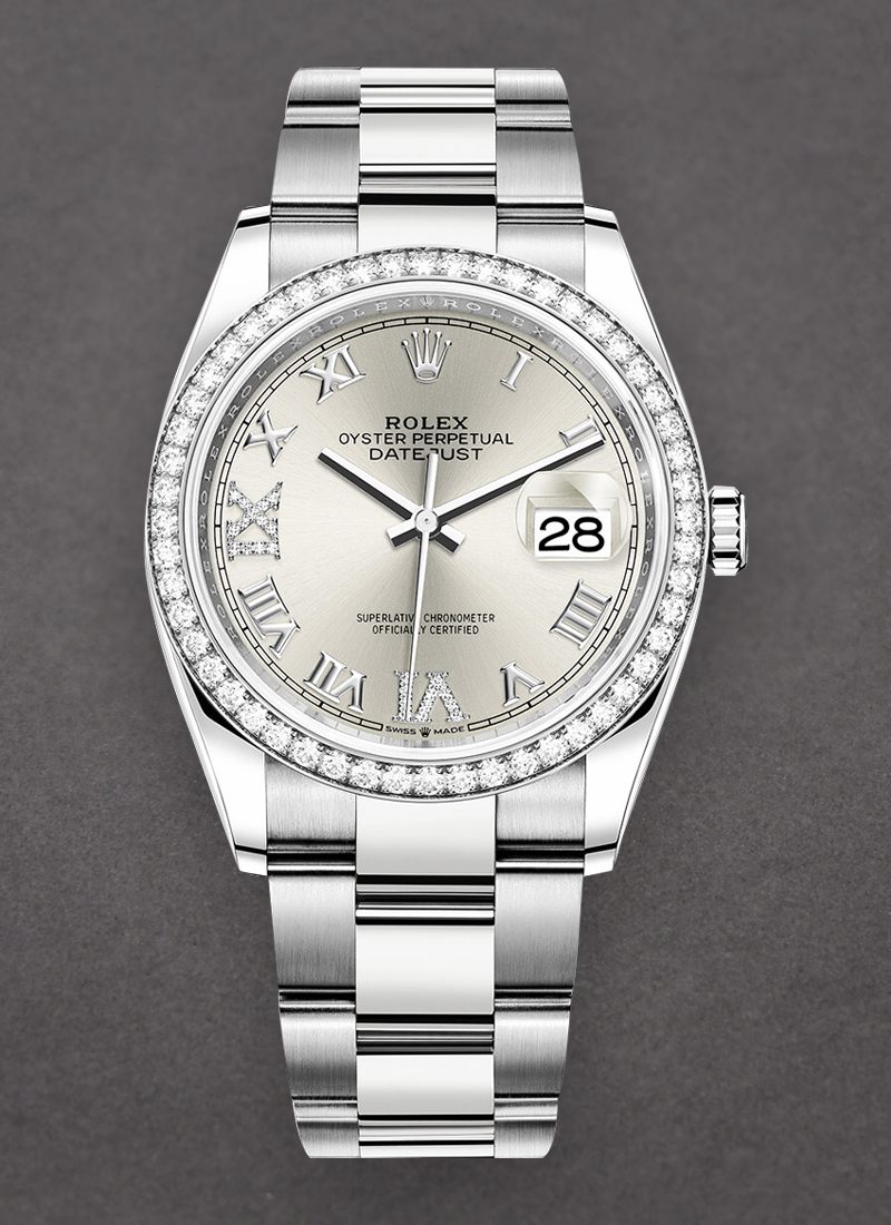 Rolex Unworn Datejust 36mm in Steel with Diamond Bezel