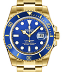 Submariner in Yellow Gold with Blue Ceramic Bezel on Oyster Bracelet with Blue Dial