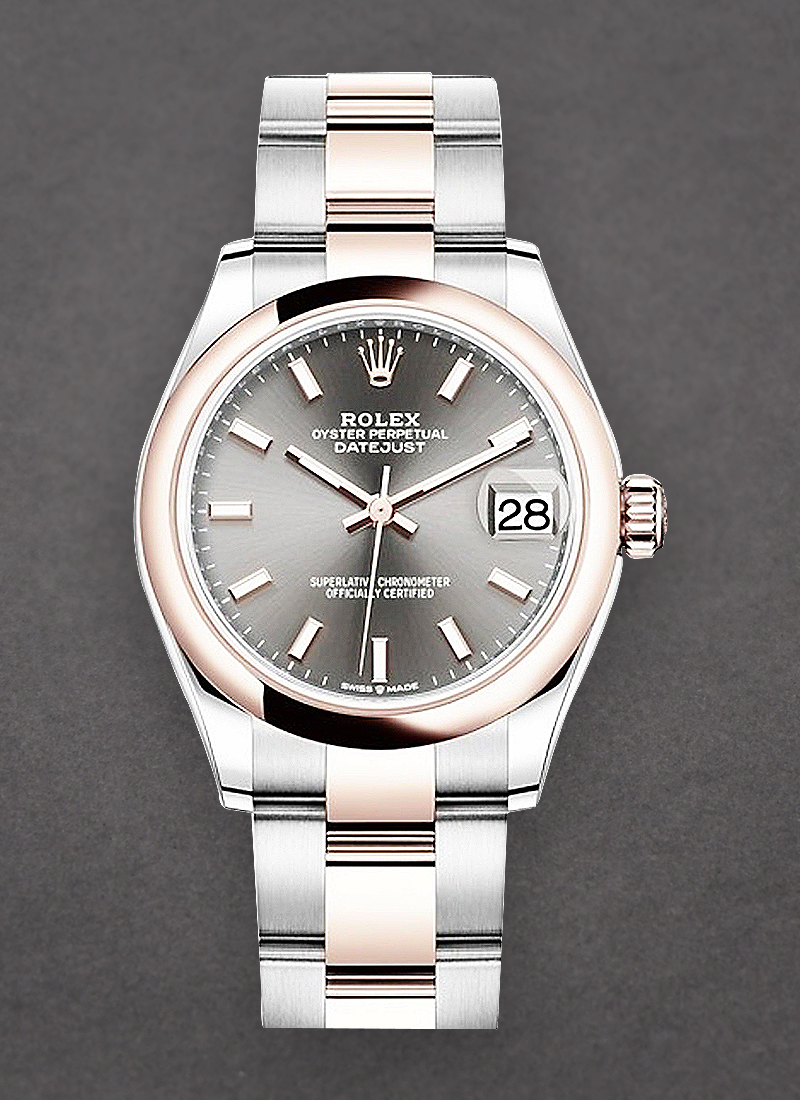 Rolex Unworn Midsize Datejust 31mm in Steel with Rose Gold Domed Bezel