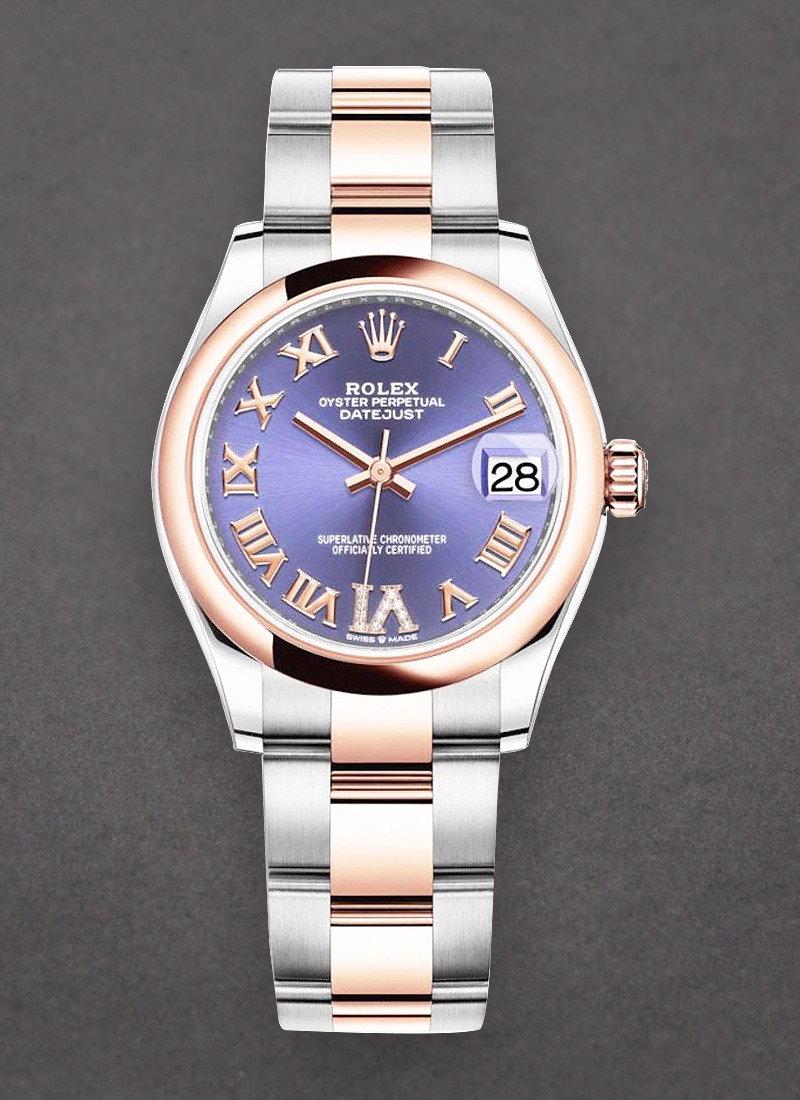 Rolex Unworn Midsize Datejust 31mm in Steel with Rose Gold Domed Bezel