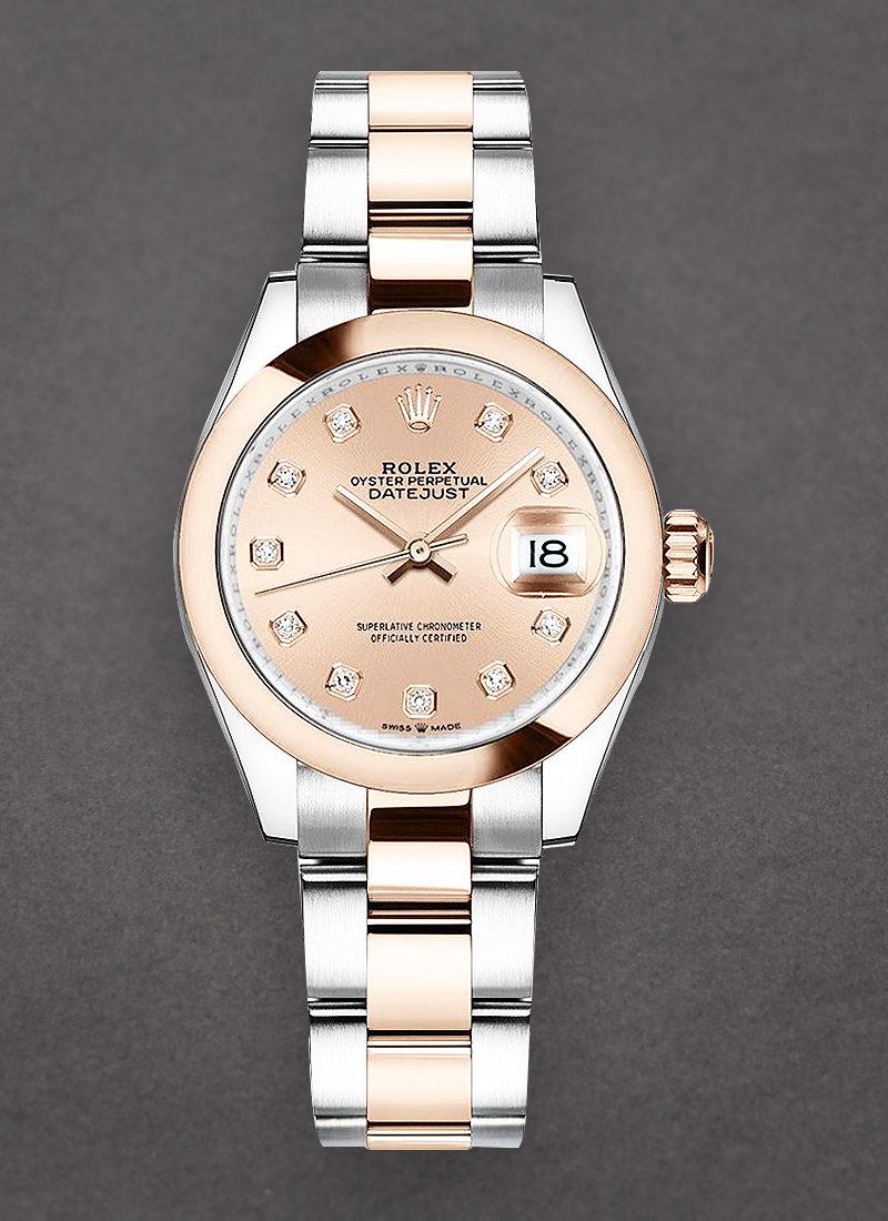 Rolex Unworn Midsize Datejust 31mm in Steel with Rose Gold Domed Bezel