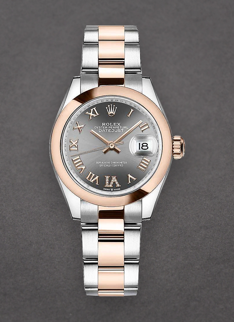 Rolex Unworn Midsize Datejust 31mm in Steel with Rose Gold Domed Bezel