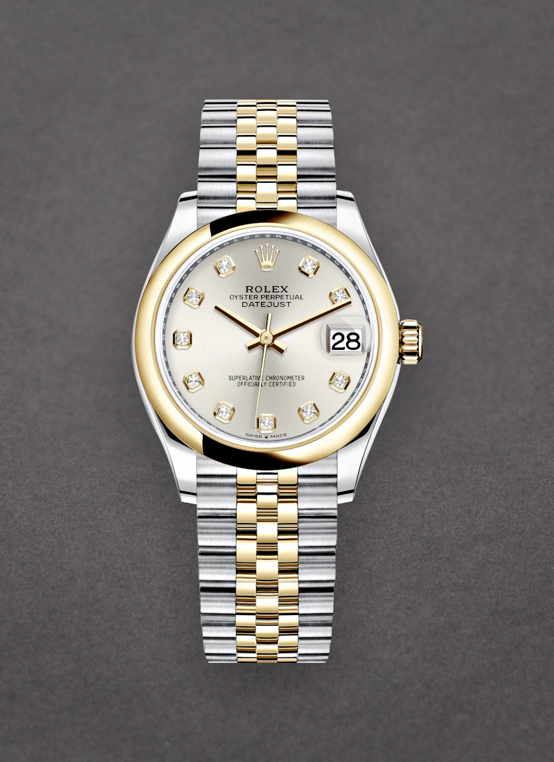 Rolex Unworn Datejust 31mm in Steel with Yellow Gold Domed Bezel