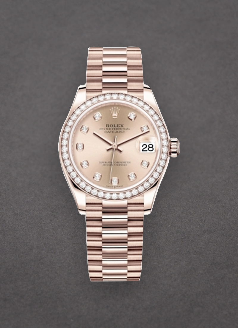 Rolex Unworn Datejust 31mm in Rose Gold with Dimoand Bezel