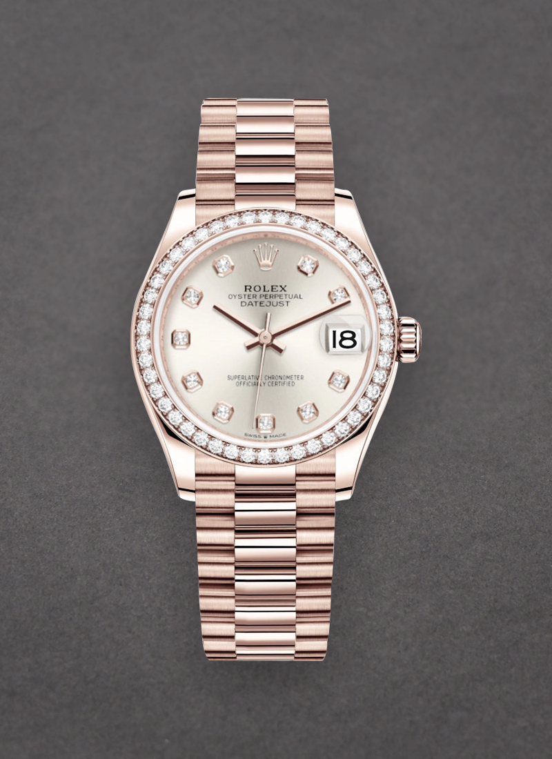 Rolex Unworn Datejust 31mm in Rose Gold with Dimoand Bezel