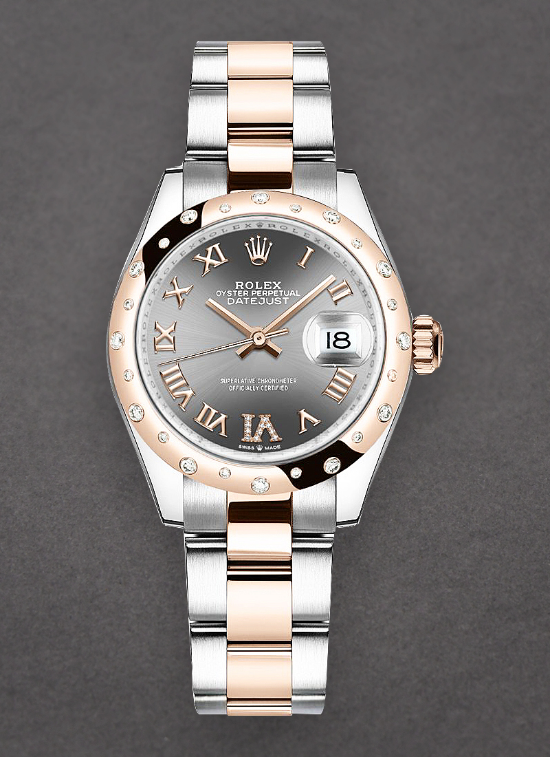 Rolex Unworn Datejust 31mm in Steel with Rose Gold 24 Diamond Bezel