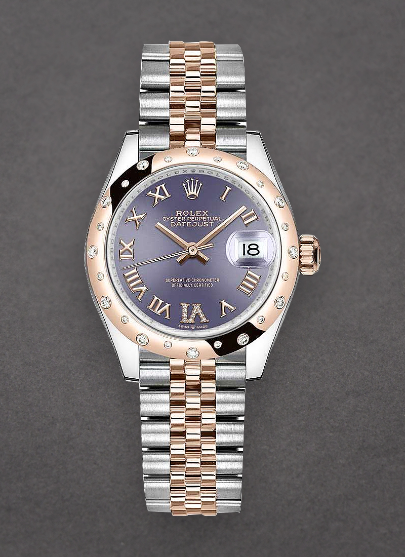 Rolex Unworn Datejust 31mm in Steel with Rose Gold 24 Diamond Bezel