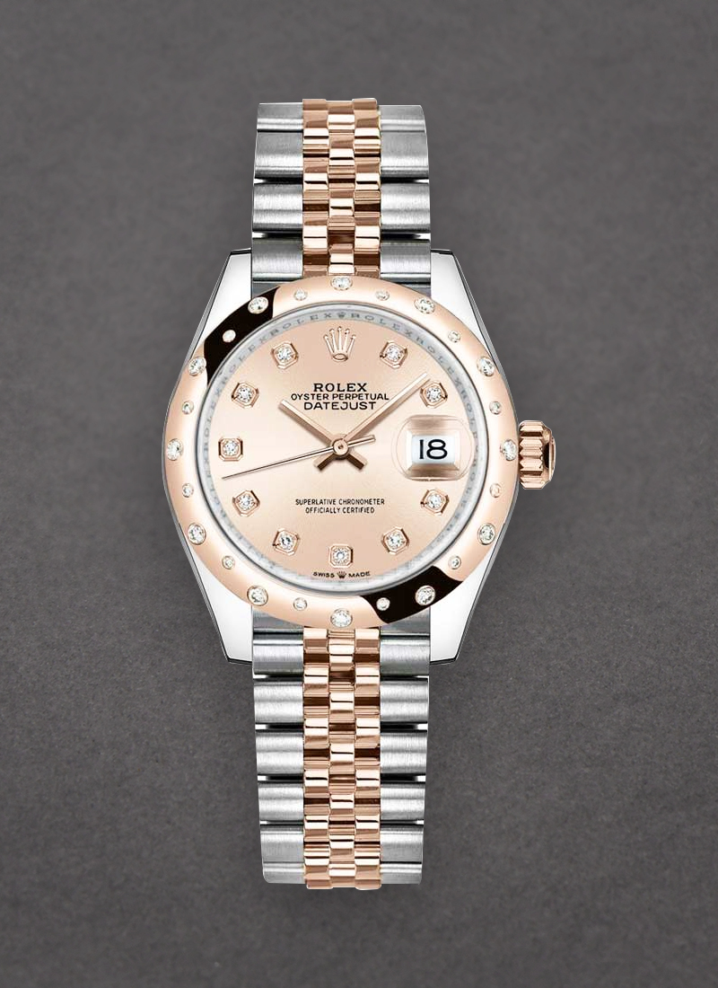 Rolex Unworn Datejust 31mm in Steel with Rose Gold 24 Diamond Bezel