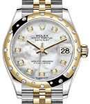 Midsize 31mm Datejust in Steel with Yellow Gold 24 Diamond Bezel on Jubilee Bracelet with MOP Diamond Dial