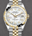Midsize 31mm Datejust in Steel with Yellow Gold 24 Diamond Bezel on Jubilee Bracelet with MOP Diamond Dial