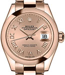 Datejust 31mm in Rose Gold with Domed Bezel on Oyster Bracelet with Pink Roman Dial
