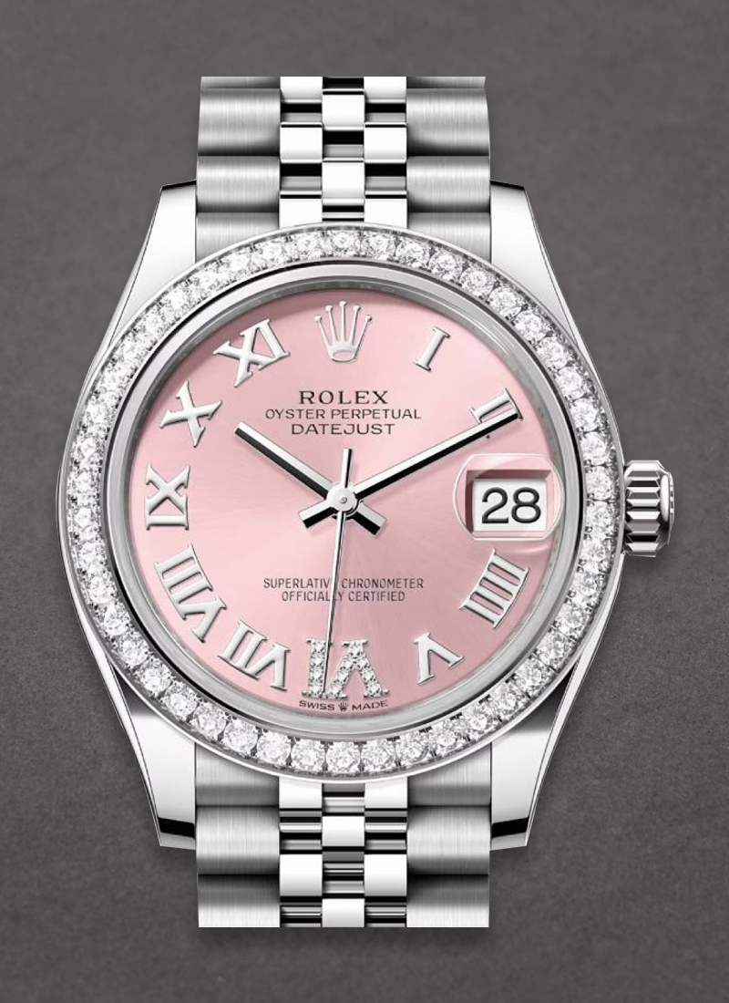 Rolex Unworn Mid Size Datejust 31mm in Steel with Diamond Bezel